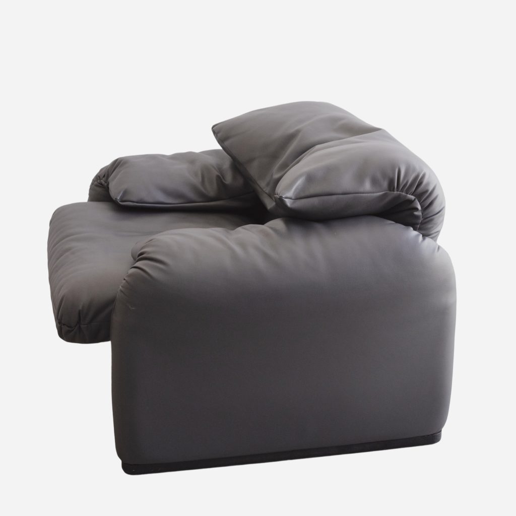 Cassina Maralunga Leather Armchair Grey