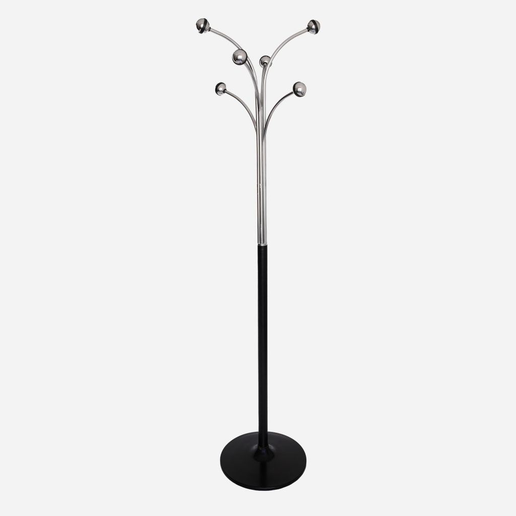 Chrome & Black Coat Stand