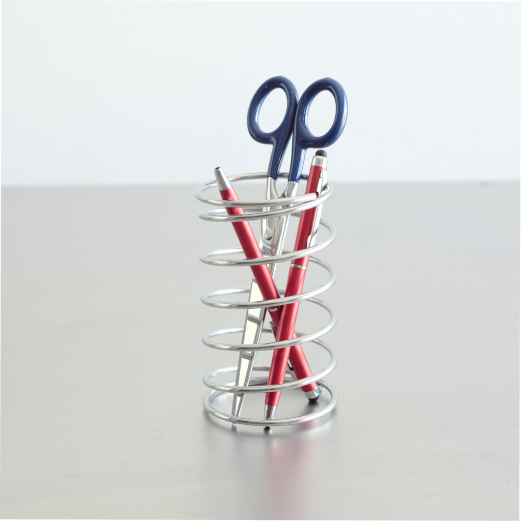 Pen Holder, Spiral Metal