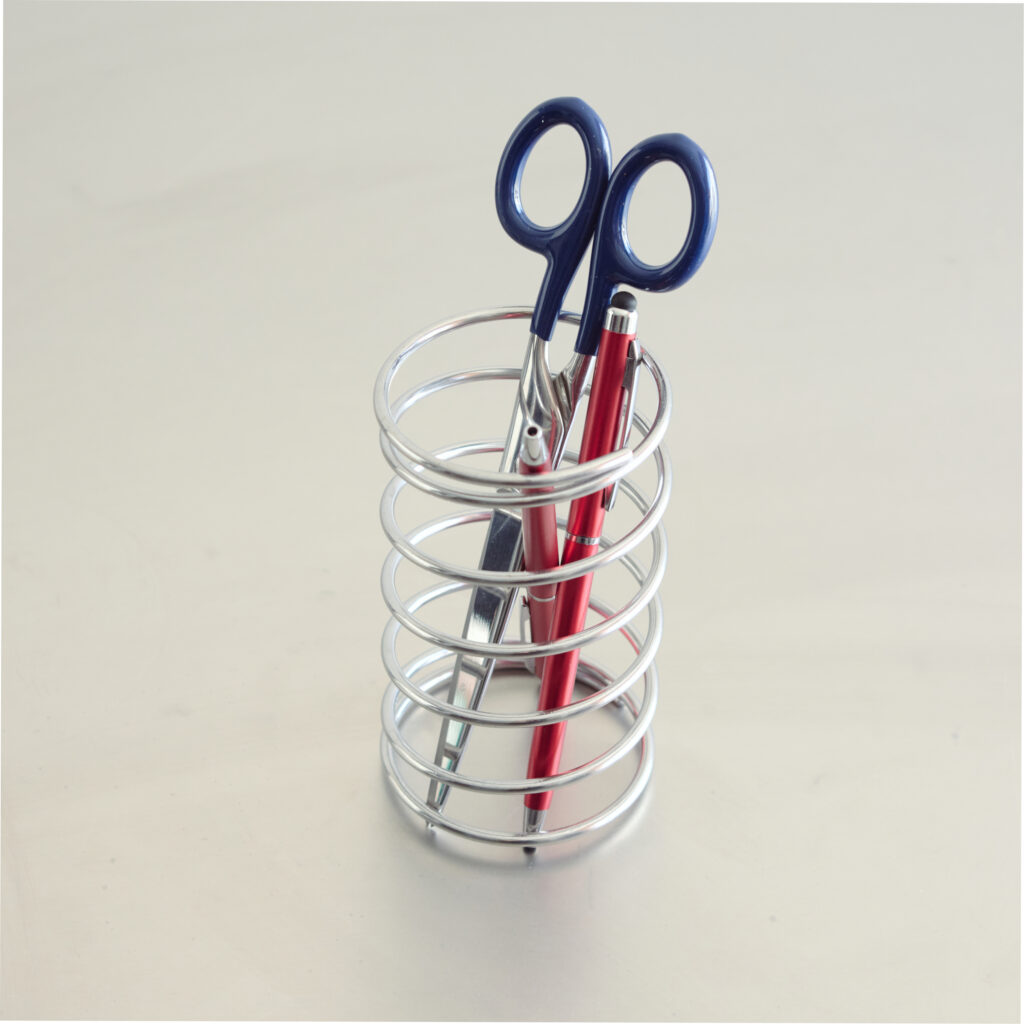 Pen Holder, Spiral Metal