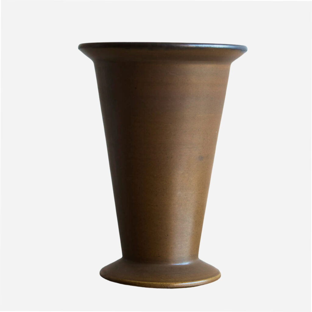 Vintage Matte Brown Ceramic Vase
