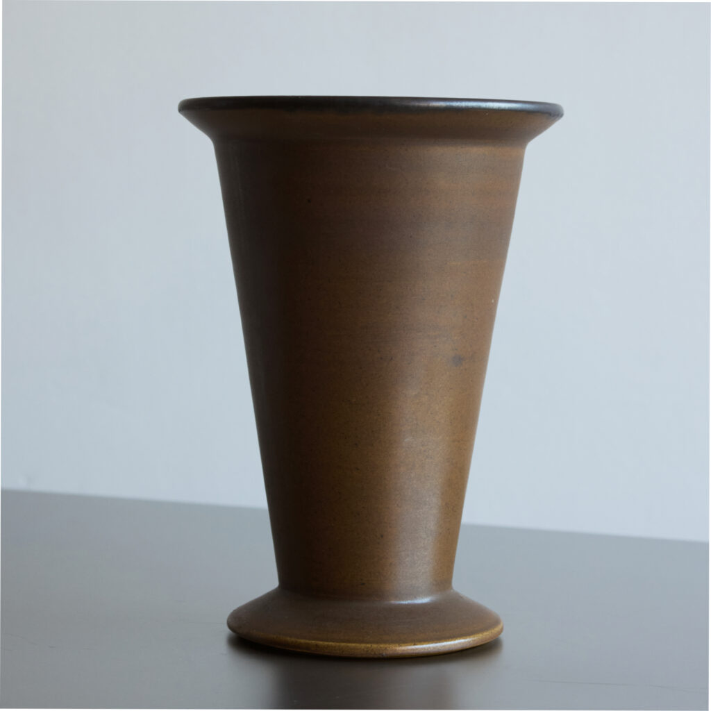 Vintage Matte Brown Ceramic Vase