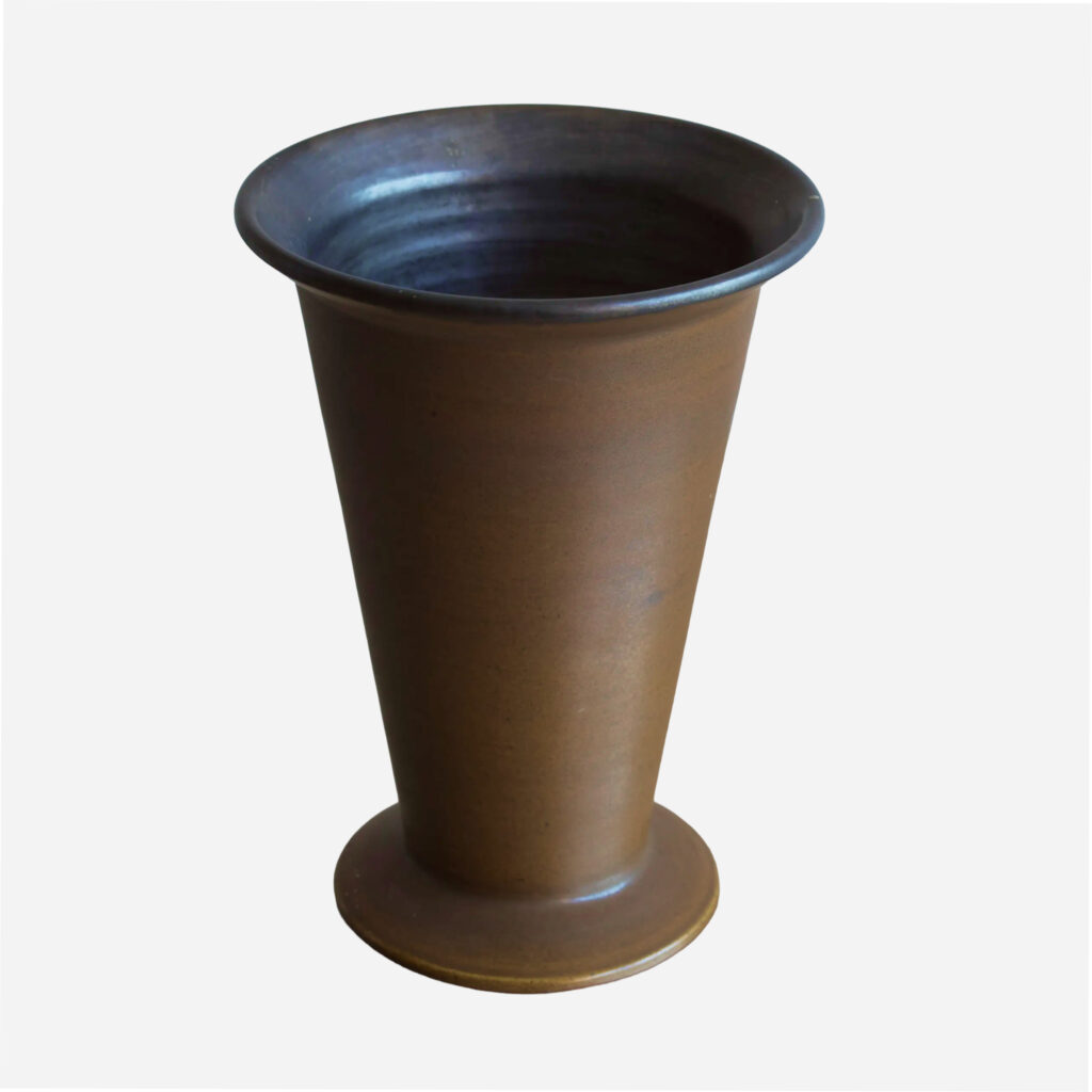 Vintage Matte Brown Ceramic Vase