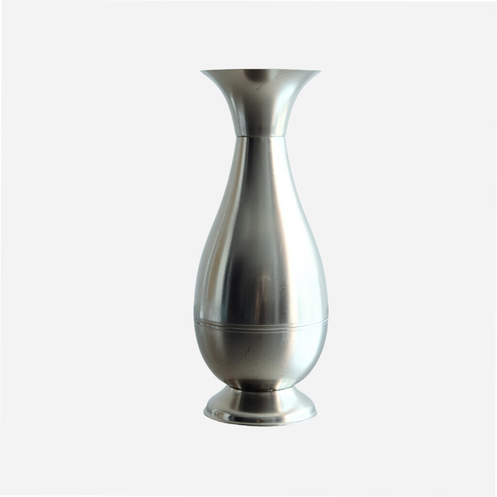 Vintage Silver-Colored Metal Vase