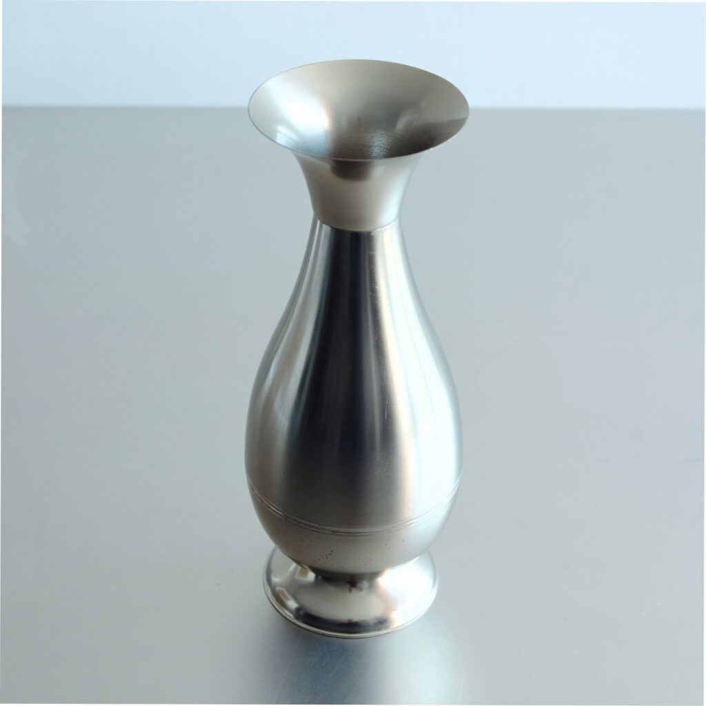 Vintage Silver-Colored Metal Vase