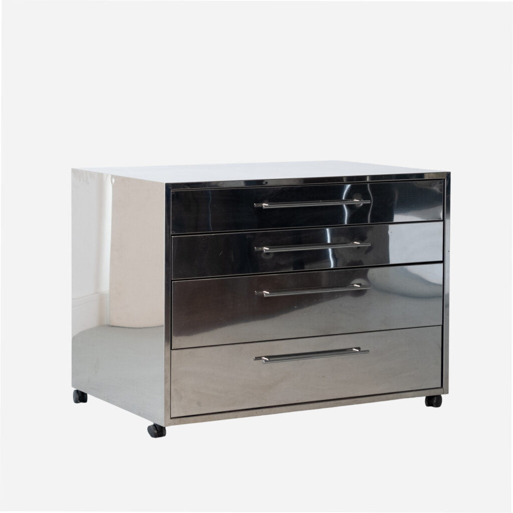 Wide Chrome filing Cabinet