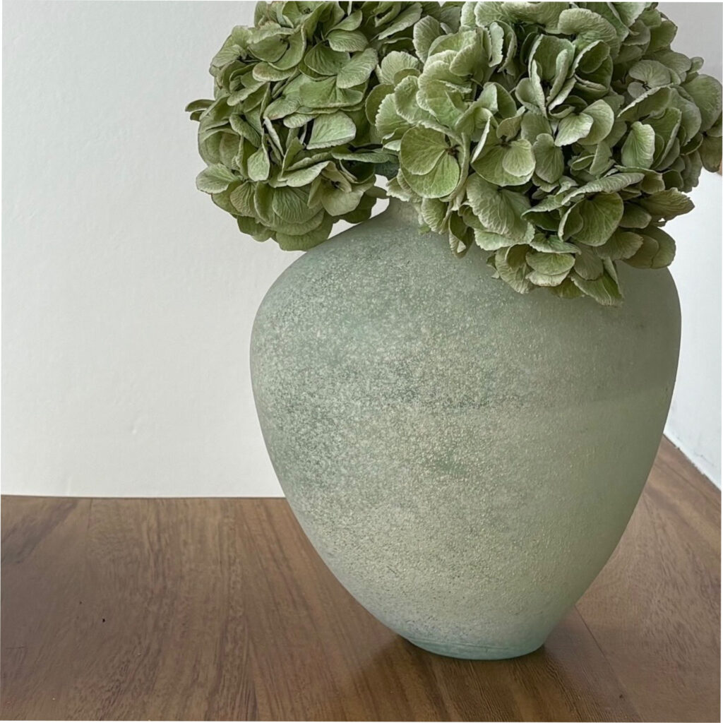 Mint Textured Glass Vase