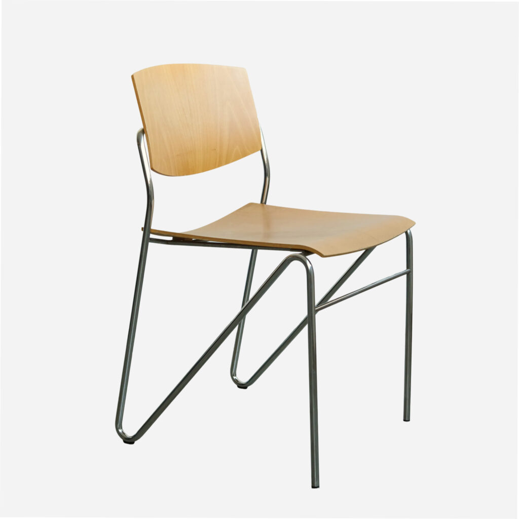 Vintage Beech Plywood Stacking Chair