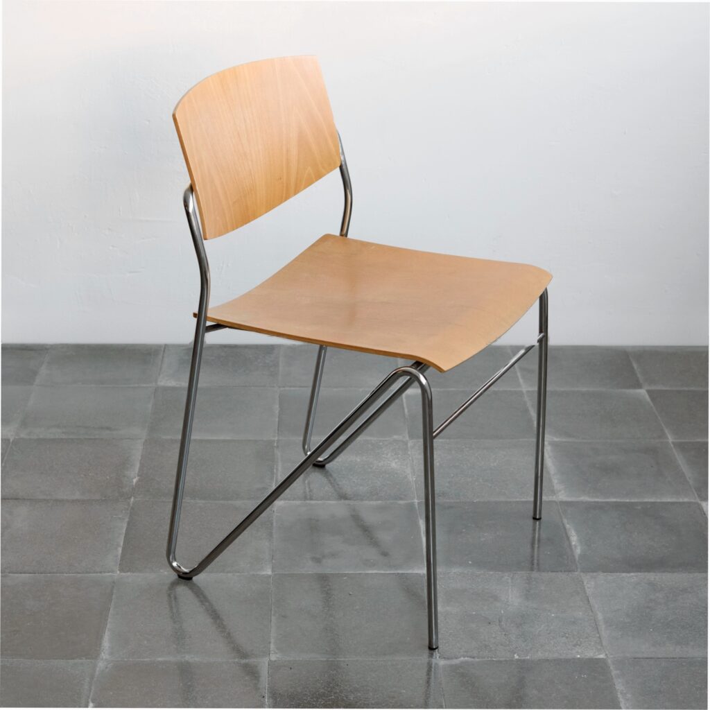 Vintage Beech Plywood Stacking Chair